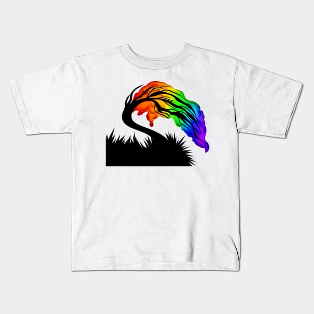 Rainbow Dream Tree Kids T-Shirt by Xinoni